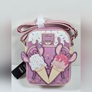 Loungefly Pink Purple Ice Cream Cone Crossbody Bag